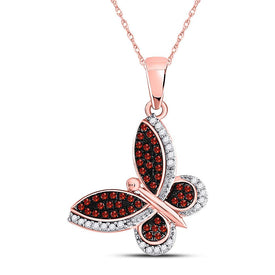 Radiant Rose Gold Diamond Butterfly Pendant - A Captivating Display of Elegance and Whimsy  Top View from Splendid Jewellery