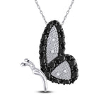 Captivating Black Diamond Butterfly Bug Pendant Top view from the 10Kt White Gold Womens Round Black Color Enhanced Diamond Butterfly Bug Pendant 1 4 Cttwpin62265 collection by Splendid Jewellery