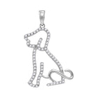 10kt White Gold Animal Dog Puppy Pendant with Sparkling Diamond Accent Top view from the 10Kt White Gold Womens Round Diamond Animal Dog Puppy Pendant 1 5 Cttwpin208679 collection by Splendid Jewellery