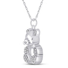 Whimsical White Gold Diamond Bear Pendant: A Charming Delight Side view from the 10Kt White Gold Womens Round Diamond Bear Animal Pendant 1 10 Cttwpin285077 collection by Splendid Jewellery