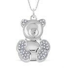 Whimsical White Gold Diamond Bear Pendant: A Charming Delight Top view from the 10Kt White Gold Womens Round Diamond Bear Animal Pendant 1 10 Cttwpin285077 collection by Splendid Jewellery