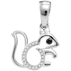 Whimsical White Gold Diamond Squirrel Pendant  Top View from Splendid Jewellery