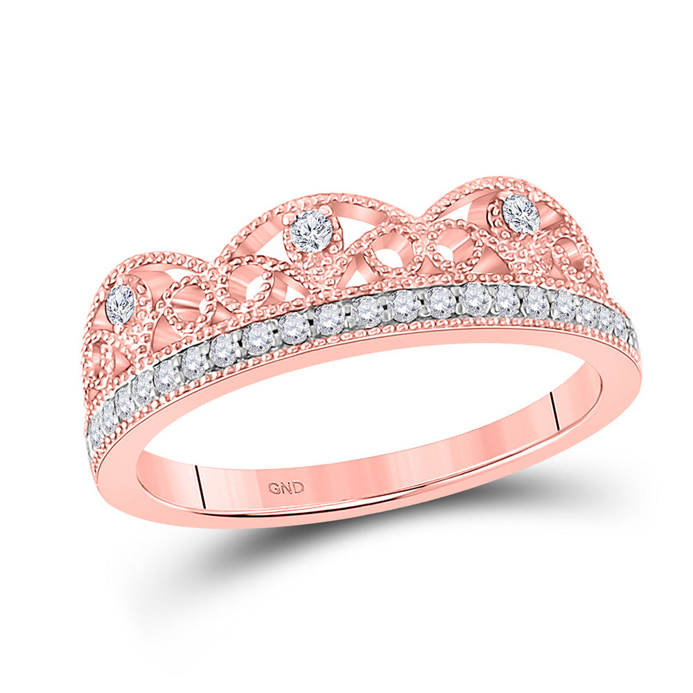 Diamond Band | 10kt Rose Gold Womens Round Diamond Band Ring 1/5 Cttw | Splendid Jewellery GND