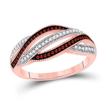 Load image into Gallery viewer, Captivating Crimson Spark Diamond Band Top View from Splendid Jewellery