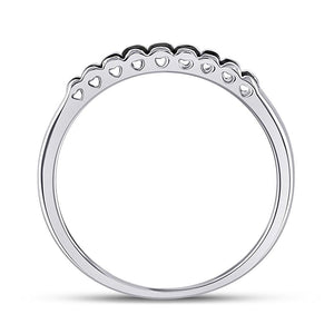 Diamond Band | 10kt White Gold Womens Princess Black Color Enhanced Diamond Band Ring 1/4 Cttw | Splendid Jewellery GND_200_300