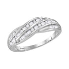 Splendid Jewellery 10kt White Gold Women's Diamond Crossover Band Ring Top View from Splendid Jewellery