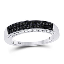 Load image into Gallery viewer, Captivating Noir Elegance Diamond Band Top View from Splendid Jewellery