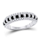 Symmetrical Beauty | 10kt White Gold Womens Diamond Band Ring 1/2 Cttw Top View from Splendid Jewellery