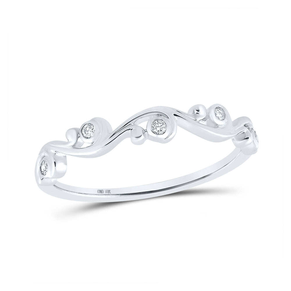 Diamond Band | 10kt White Gold Womens Round Diamond Band Ring 1/20 Cttw | Splendid Jewellery GND