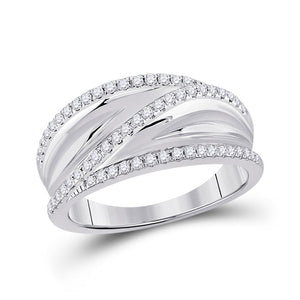Diamond Band | 10kt White Gold Womens Round Diamond Band Ring 1/3 Cttw | Splendid Jewellery GND