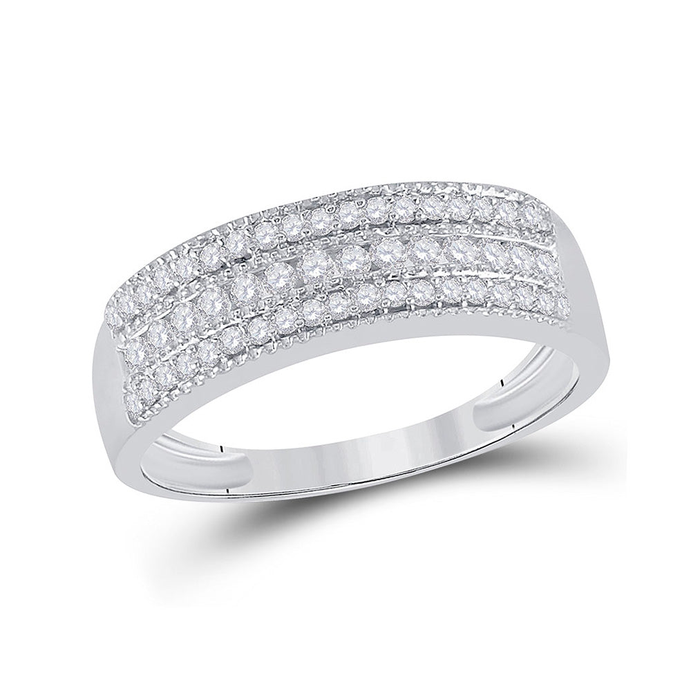 Diamond Band | 10kt White Gold Womens Round Diamond Band Ring 1/3 Cttw | Splendid Jewellery GND
