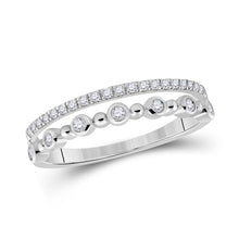Load image into Gallery viewer, Dazzling Diamond Dreams | 10kt White Gold Womens Round Diamond Band Ring 1/3 Cttw | Splendid Jewellery Top view from the 10Kt White Gold Womens Round Diamond Band Ring 1 3 Cttwpin284329 collection by Splendid Jewellery