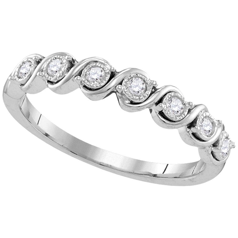 Diamond Band | 10kt White Gold Womens Round Diamond Band Ring 1/6 Cttw | Splendid Jewellery GND