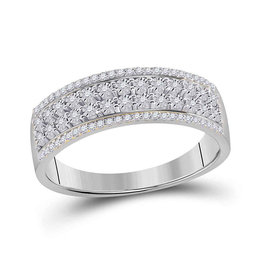 Diamond Band | 10kt White Gold Womens Round Diamond Band Ring 1/6 Cttw | Splendid Jewellery GND