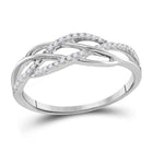 Dazzling Brilliance Diamond Band | 10kt White Gold Womens Round Diamond Band Ring 1/8 Cttw Top view from the 10Kt White Gold Womens Round Diamond Band Ring 1 8 Cttwpin68378 collection by Splendid Jewellery