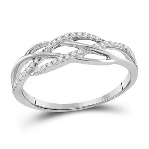 Diamond Band | 10kt White Gold Womens Round Diamond Band Ring 1/8 Cttw | Splendid Jewellery GND