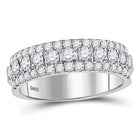 Sparkling Brilliance: 10kt White Gold Diamond Studded Band Ring Top view from the 10Kt White Gold Womens Round Diamond Machine Set Band Ring 1 Cttwpin279265 collection by Splendid Jewellery