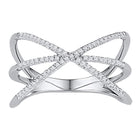 Radiant Reflections | 10kt White Gold Womens Round Diamond Negative Space Band Ring 1/5 Cttw Top view from the 10Kt White Gold Womens Round Diamond Negative Space Band Ring 1 5 Cttwpin209948 collection by Splendid Jewellery