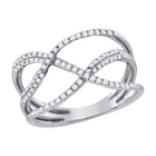 Splendid Jewellery 10kt White Gold Open Strand Diamond Band Ring - 1/3 Cttw Top view from the 10Kt White Gold Womens Round Diamond Open Strand Band Ring 1 3 Cttwpin227487 collection by Splendid Jewellery