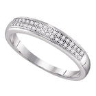 Dazzling Brilliance | 10kt White Gold Womens Round Diamond Pave Band Ring 1/10 Cttw Top View from Splendid Jewellery