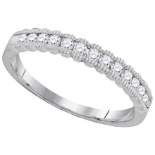 Load image into Gallery viewer, 10kt White Gold Sparkling Diamond Band | Splendid Jewellery Top view from the 10Kt White Gold Womens Round Diamond Single Row Band Ring 1 4 Cttwpin64071 collection by Splendid Jewellery