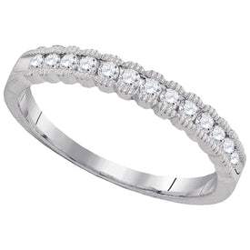 10kt White Gold Sparkling Diamond Band | Splendid Jewellery Top view from the 10Kt White Gold Womens Round Diamond Single Row Band Ring 1 4 Cttwpin64071 collection by Splendid Jewellery