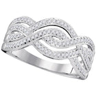 Captivating Diamond Elegance White Gold Wave Crossover Band Ring Top View from Splendid Jewellery