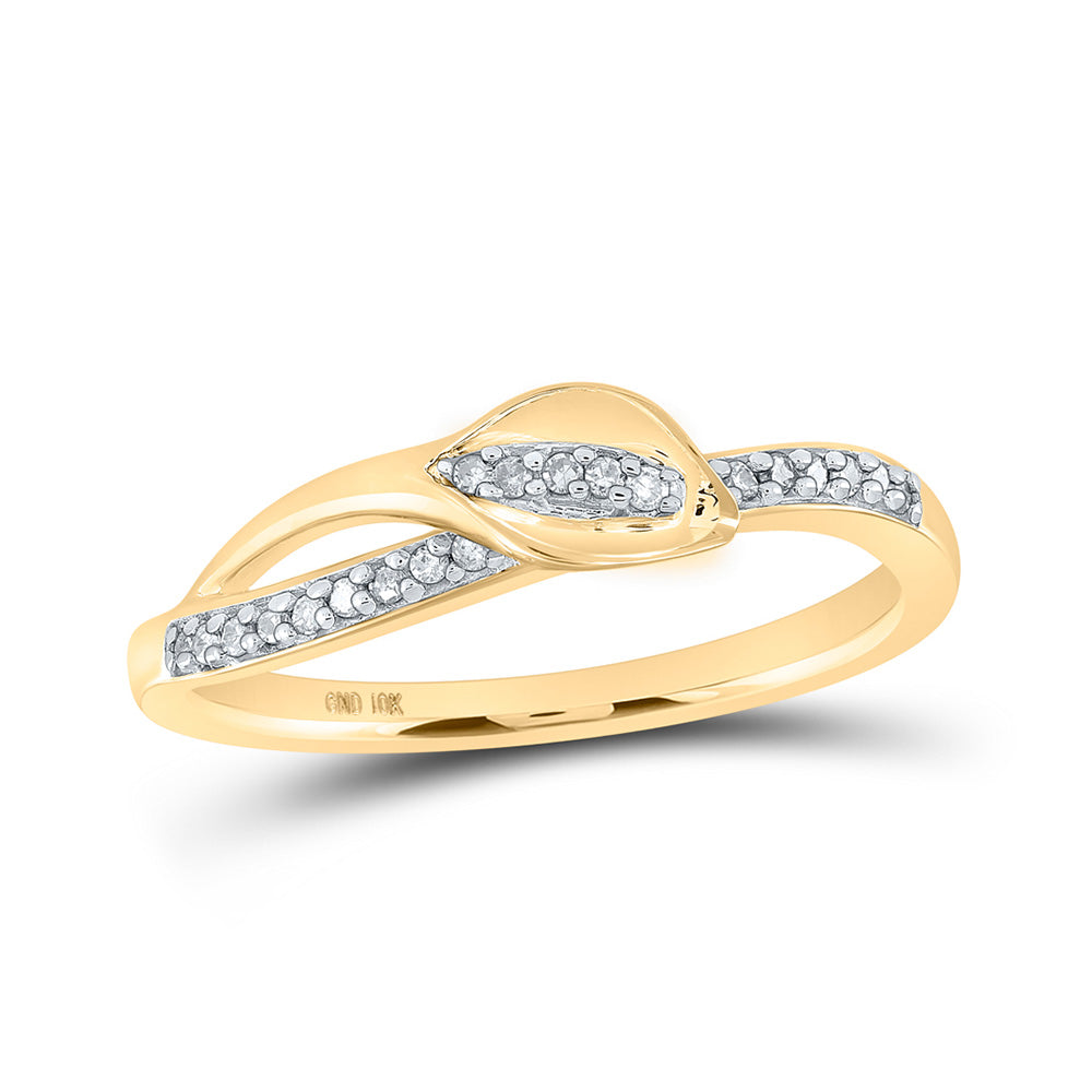 Diamond Band | 10kt Yellow Gold Womens Round Diamond Band Ring 1/10 Cttw | Splendid Jewellery GND
