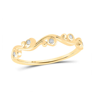 Diamond Band | 10kt Yellow Gold Womens Round Diamond Band Ring 1/20 Cttw | Splendid Jewellery GND