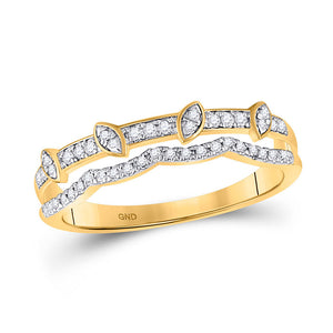 Diamond Band | 10kt Yellow Gold Womens Round Diamond Band Ring 1/5 Cttw | Splendid Jewellery GND