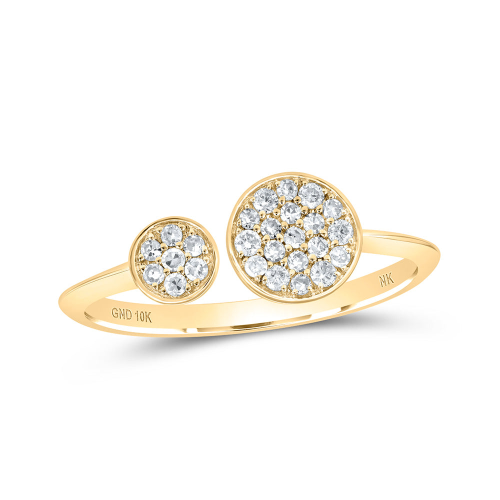 Diamond Band | 10kt Yellow Gold Womens Round Diamond Bisect Circle Band Ring 1/5 Cttw | Splendid Jewellery GND