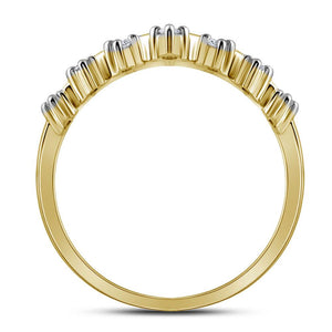 Diamond Band | 10kt Yellow Gold Womens Round Diamond Crown Tiara Band Ring 1/5 Cttw | Splendid Jewellery GND