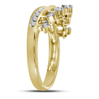 Regal Radiance | 10kt Yellow Gold Womens Round Diamond Crown Tiara Band Ring 1/5 Cttw Front View from Splendid Jewellery