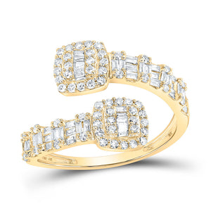 Diamond Band | 10kt Yellow Gold Womens Round Diamond Cushion Cuff Band Ring 5/8 Cttw | Splendid Jewellery GND