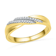 Load image into Gallery viewer, Dazzling Double Row Diamond Crossover Band Ring Top View from Splendid Jewellery