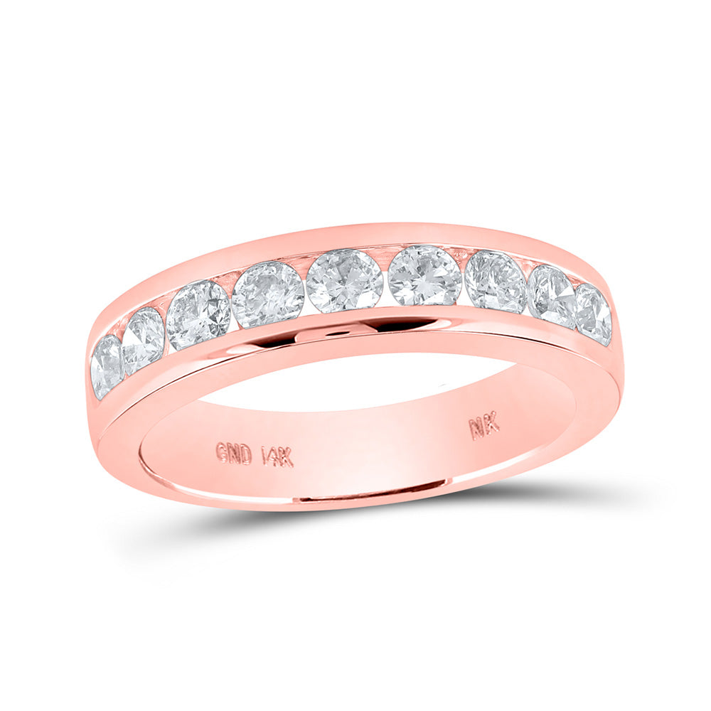Diamond Band | 14kt Rose Gold Womens Round Diamond Band Ring 7/8 Cttw | Splendid Jewellery GND