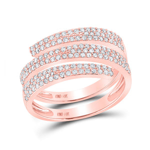 Diamond Band | 14kt Rose Gold Womens Round Diamond Right-Hand Fashion Ring 5/8 Cttw | Splendid Jewellery GND
