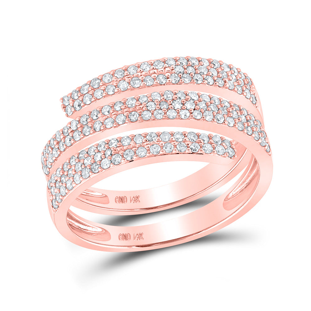 Diamond Band | 14kt Rose Gold Womens Round Diamond Right-Hand Fashion Ring 5/8 Cttw | Splendid Jewellery GND