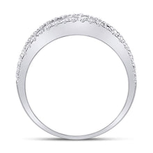 Load image into Gallery viewer, 14kt White Gold Baguette and Round Diamond Fashion Anniversary Ring - A Timeless Sparkle - Front View