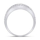 14kt White Gold Baguette and Round Diamond Fashion Anniversary Ring - A Timeless Sparkle - Front View