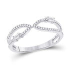 14kt White Gold Baguette and Round Diamond Fusion Ring - Top View
