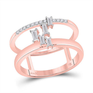 Diamond Butterfly Ring | 14kt Rose Gold Womens Round Diamond Modern Cluster Fashion Ring 1/5 Cttw | Splendid Jewellery GND