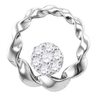 Radiant Love: 10kt White Gold Diamond Circle Pendant  Top View from Splendid Jewellery