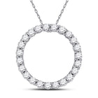 14kt White Gold Radiant Diamond Circle Pendant - Top View