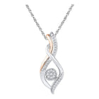 Captivating Brilliance: 10kt Two-tone Gold Diamond Cluster Pendant - Alternate view 1 from Splendid Jewellery