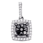 Captivating Noir Cluster Pendant | 10kt White Gold Womens Round Black Color Enhanced Diamond Square Cluster Pendant 1/2 Cttw Top view from the 10Kt White Gold Womens Round Black Color Enhanced Diamond Square Cluster Pendant 1 2 Cttwpin95400 collection by Splendid Jewellery