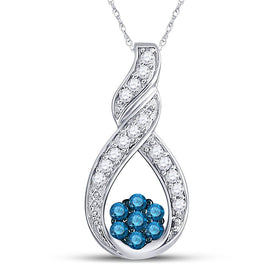 Captivating Blue Diamond Cluster Pendant  Top View from Splendid Jewellery