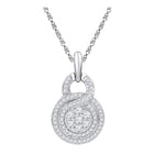 Eternal Blossom Diamond Cluster Pendant Top view from the 10Kt White Gold Womens Round Diamond Circle Flower Cluster Pendant 1 2 Cttwpin209382 collection by Splendid Jewellery