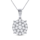 Radiant Brilliance: 10kt White Gold Womens Round Diamond Cluster Pendant 2 Cttw Top view from the 10Kt White Gold Womens Round Diamond Cluster Pendant 2 Cttwpin228566 collection by Splendid Jewellery