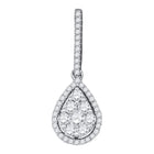 Sparkling Diamond Teardrop Pendant - 10kt White Gold, 3/4 Cttw Top view from the 10Kt White Gold Womens Round Diamond Teardrop Pendant 3 4 Cttwpin37755 collection by Splendid Jewellery